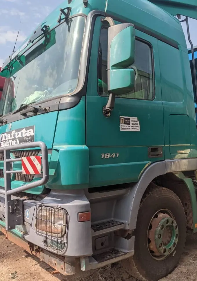 Close view of a Mercedes Actros 1841 cab from a partner carrier’s fleet