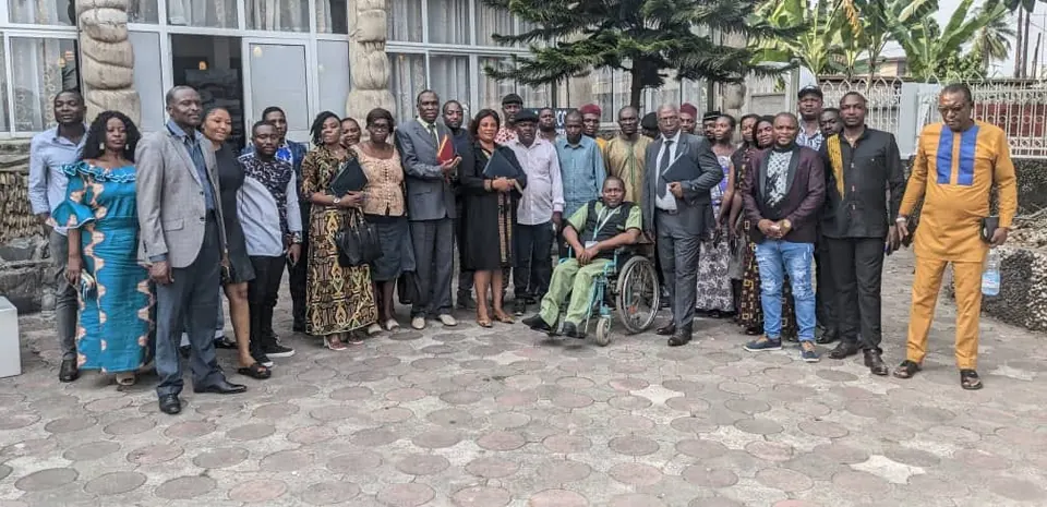 Transconnecta staff gathered for a team photo in Cameroon